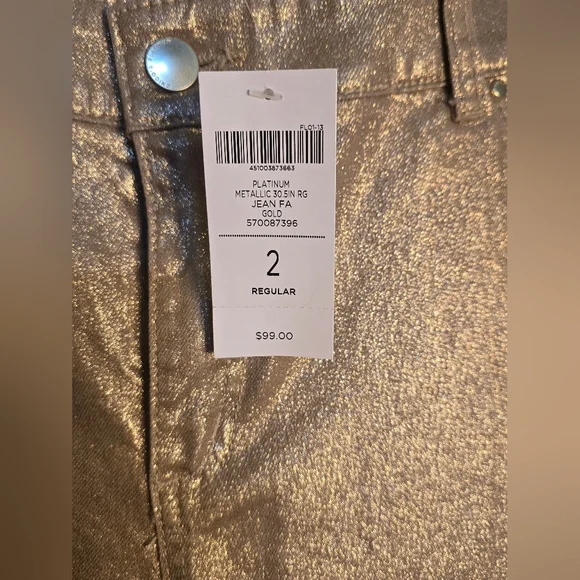 Chico's Platnum Label Gold Shimmer Jeans - Picture 11 of 12